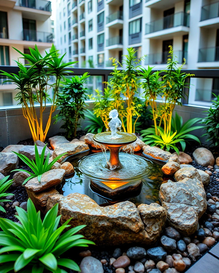 elegant mini water features - 15 Condo Landscaping Ideas