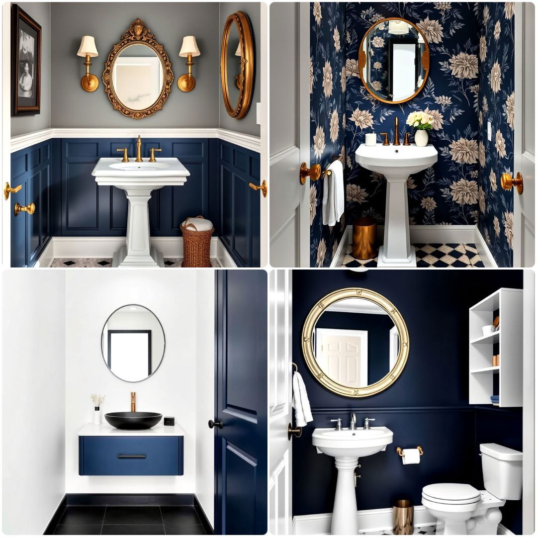 Inspirational 20 Navy Blue Powder Room Ideas for You
