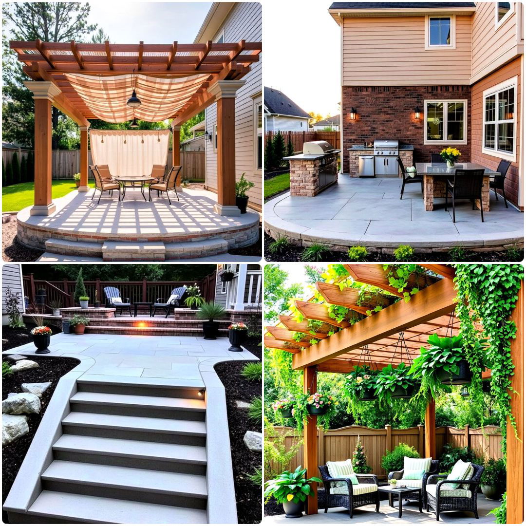 elegant raised concrete patio ideas