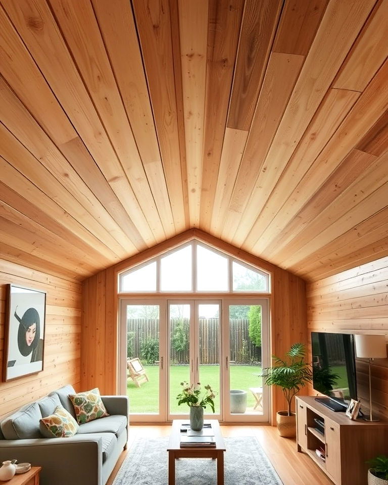 elegant tongue and groove planks shed ceiling - 15 Shed Ceiling Ideas