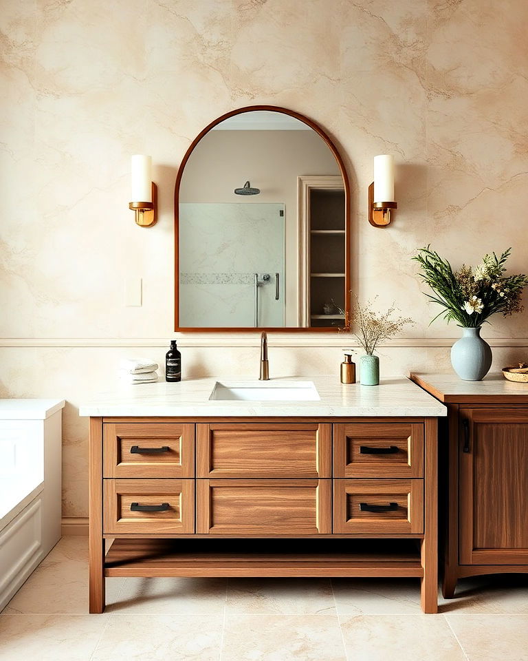 elegant travertine vanity tops - 25 Travertine Bathroom Ideas