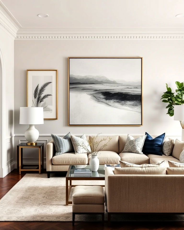 elegant wall art nancy meyers living room - 15 Nancy Meyers Living Room Ideas