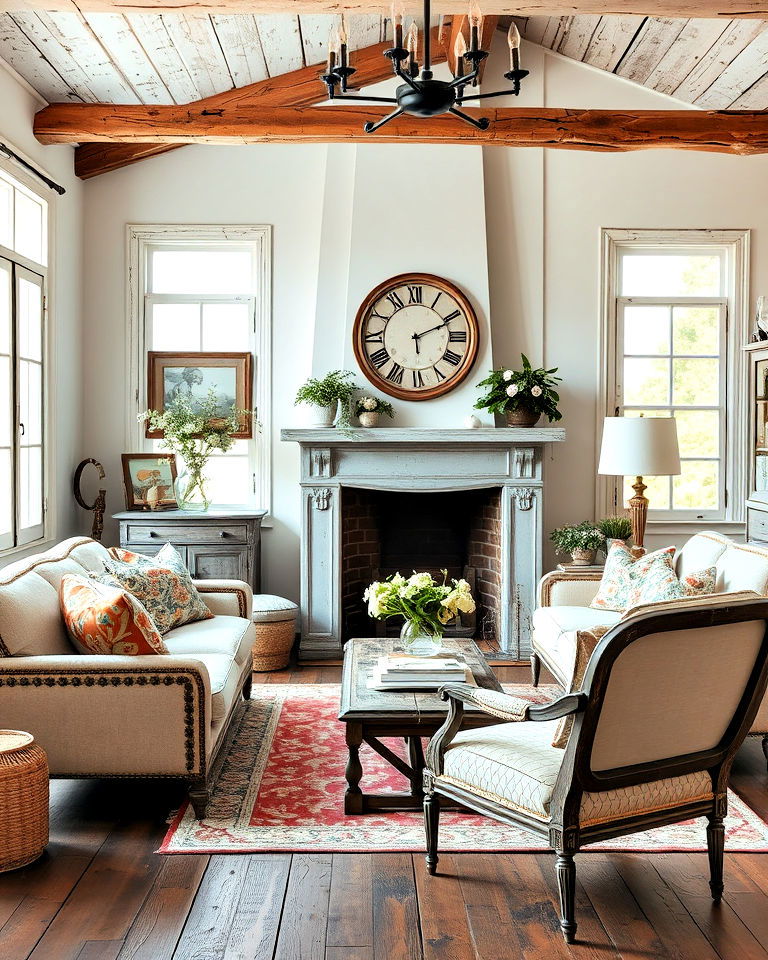 embrace imperfection with rustic details - 30 French Country Living Room Ideas