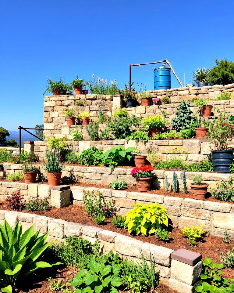 embracing sustainable irrigation systems - 30 Terraced Garden Ideas