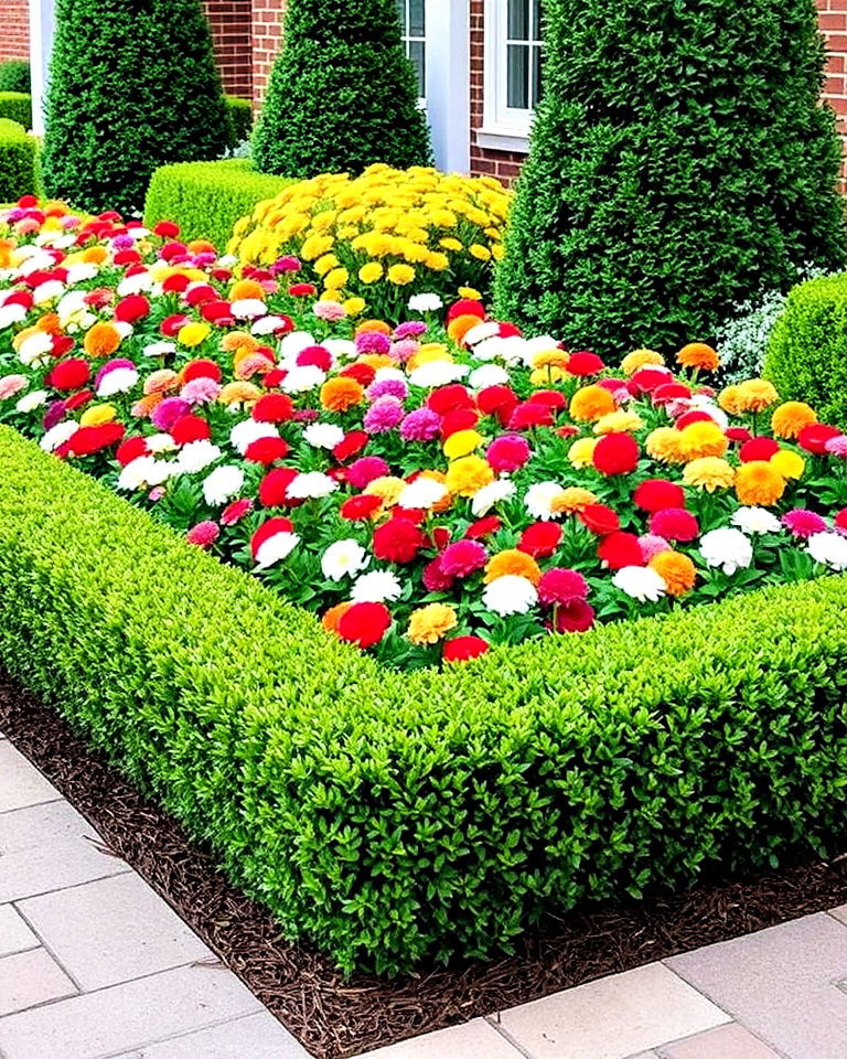 enclose flower beds with boxwood edging - 25 Boxwood Landscaping Ideas