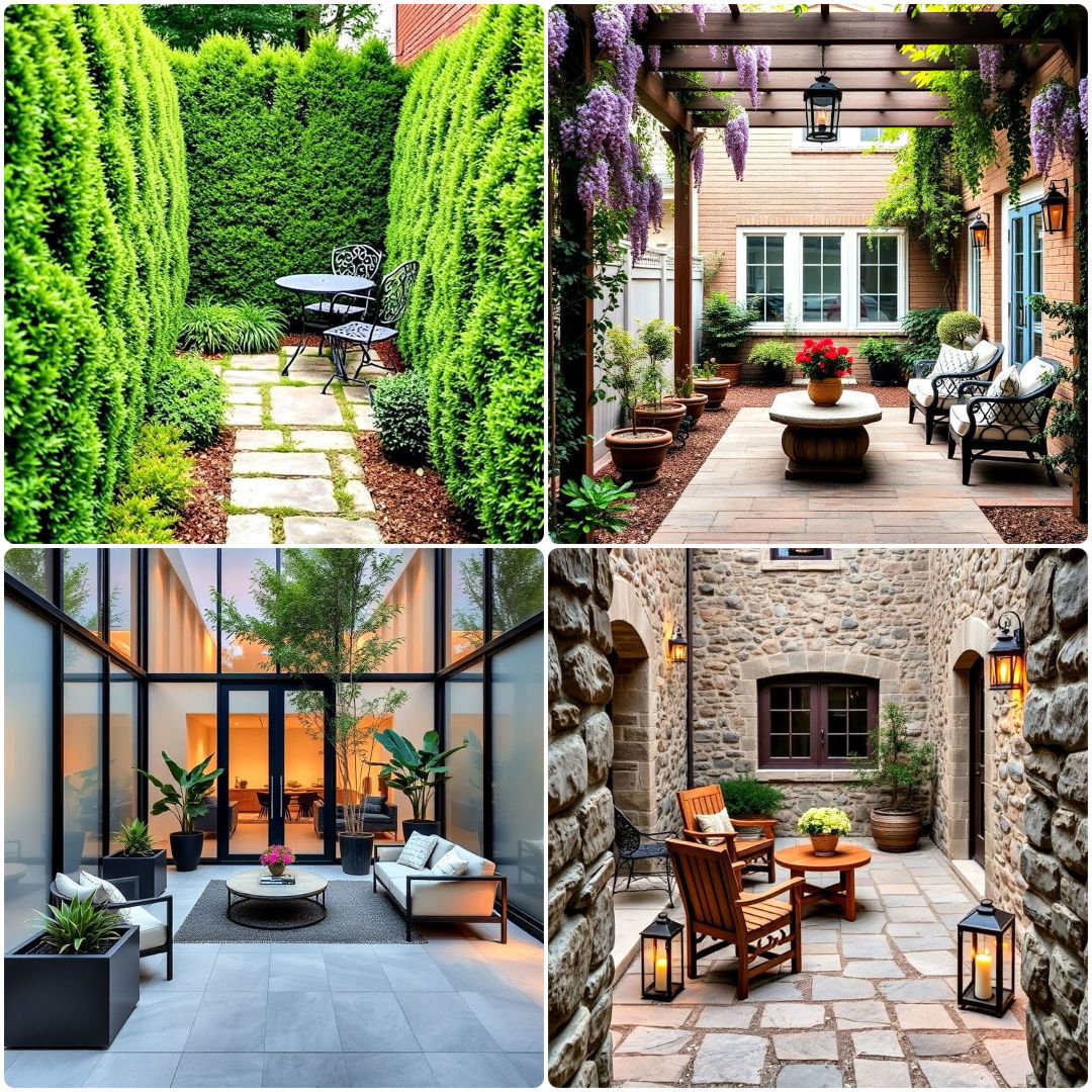 enclosed front courtyard ideas