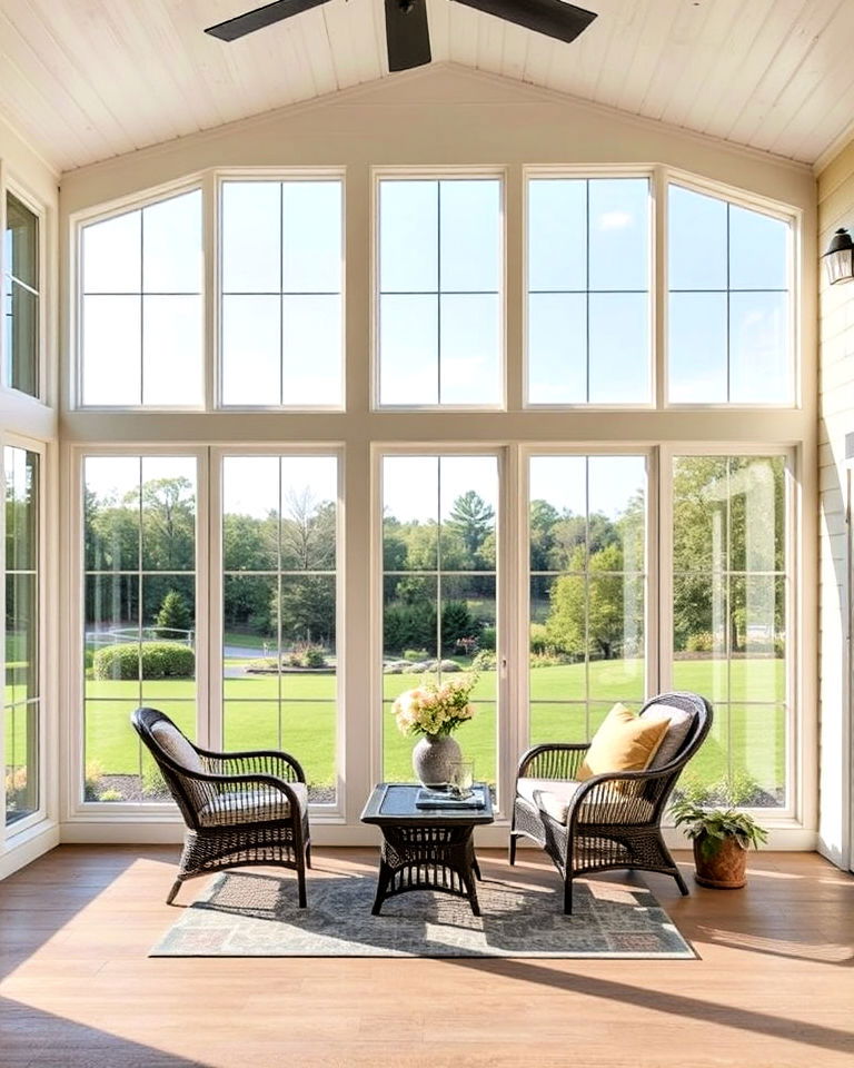 enclosed porch into bi fold glass walls - 15 Enclosed Porch Ideas With Windows