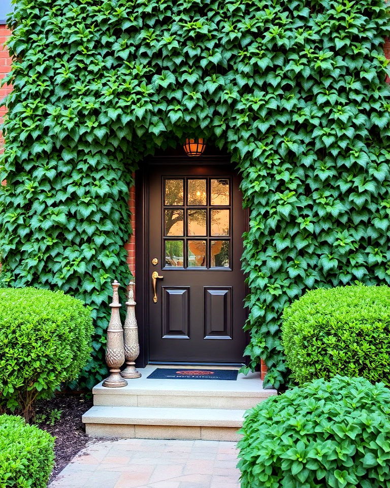 english ivy for vertical appeal - 25 Front Yard Evergreen Landscaping Ideas