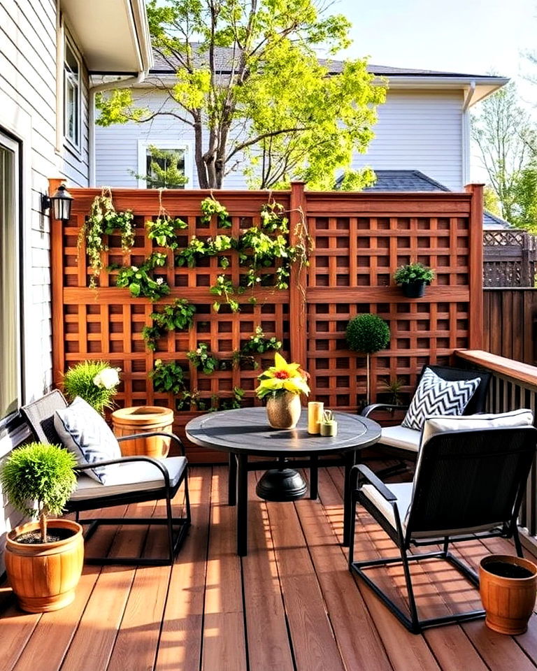 enhance deck with a stylish privacy wall - 15 Deck With Privacy Wall