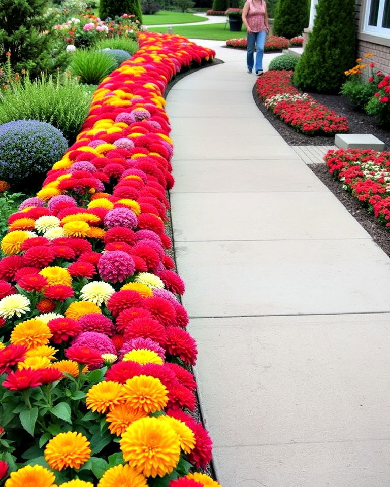 enhance walkways with mums edging enhance walkways with mums edging - 20 Mums Landscaping Ideas