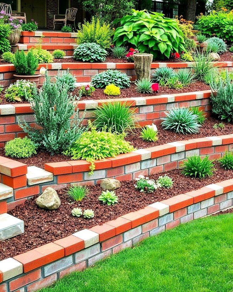 enhancing edges with decorative borders - 30 Terraced Garden Ideas