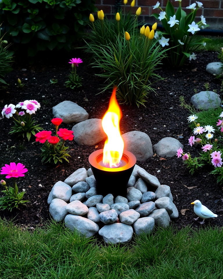 eternal flame feature memorial garden - 30 Memorial Garden Ideas