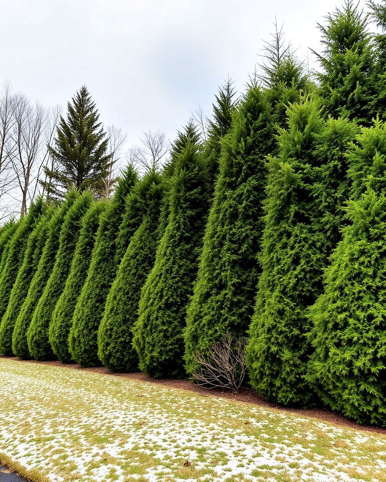 evergreen windbreaks provide year round protection and privacy - 15 Michigan Landscaping Ideas