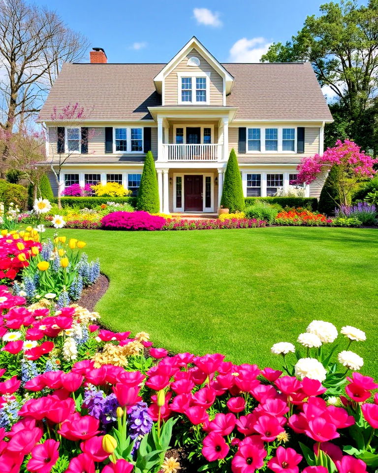 expansive flower beds to a large front yard landscaping - 15 Large Front Yard Landscaping Ideas