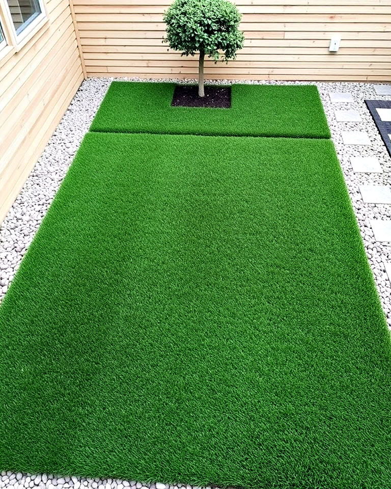 experiment with geometric lawn shapes - 20 Minimalist Landscaping Ideas