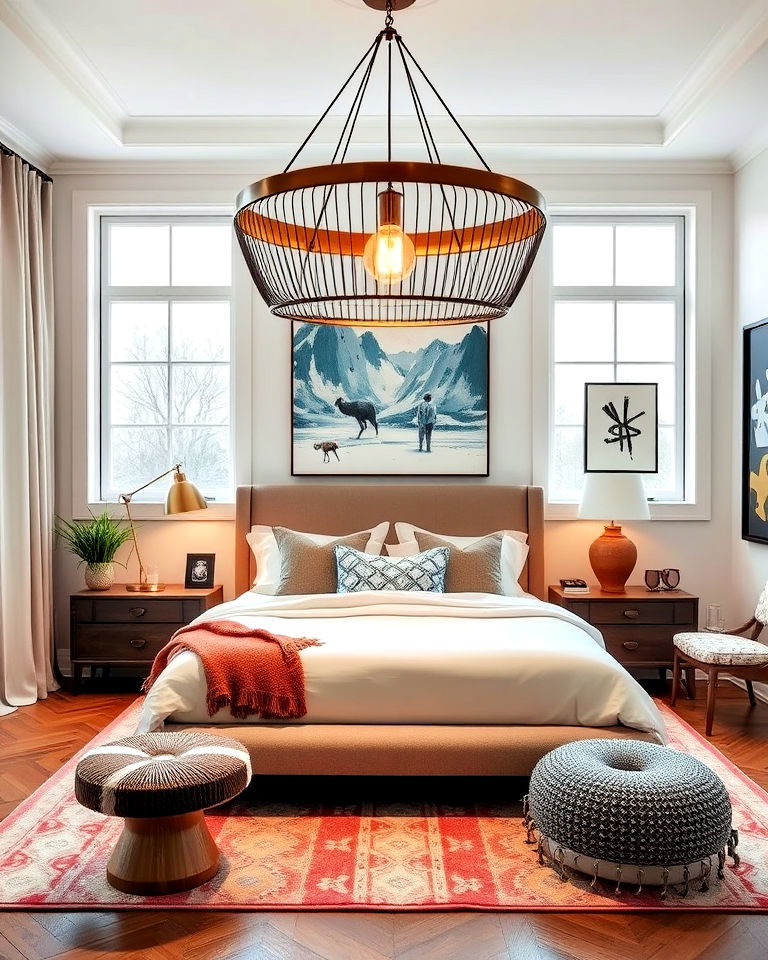 experiment with statement lighting - 20 Eclectic Interior Design Ideas
