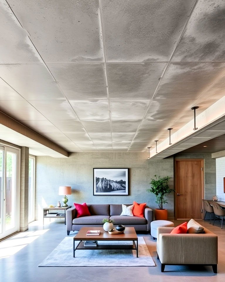 exposed concrete basement ceiling with stained finish exposed concrete basement ceiling with stained finish - 20 Exposed Basement Ceiling Ideas