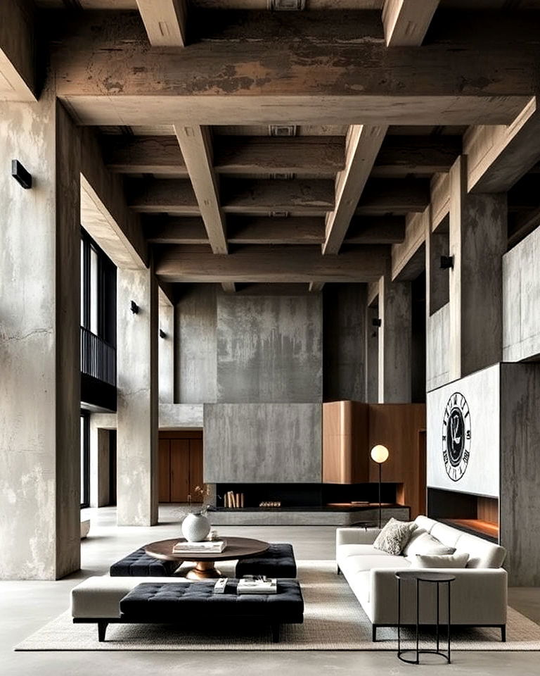 exposed structural elements - 15 Brutalism Interior Design Ideas
