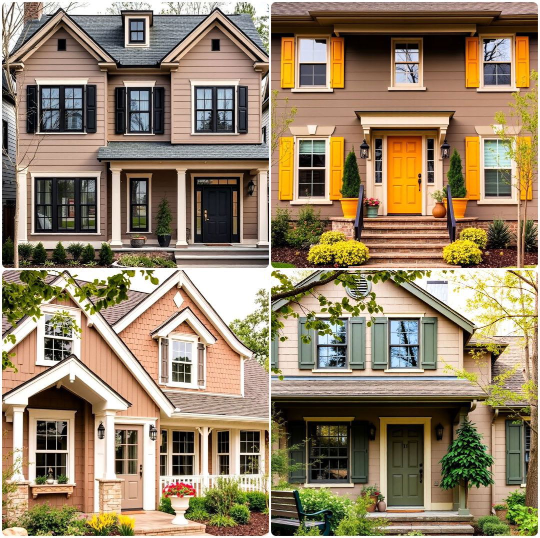 20 Exterior Taupe House Color Combinations to Inspire