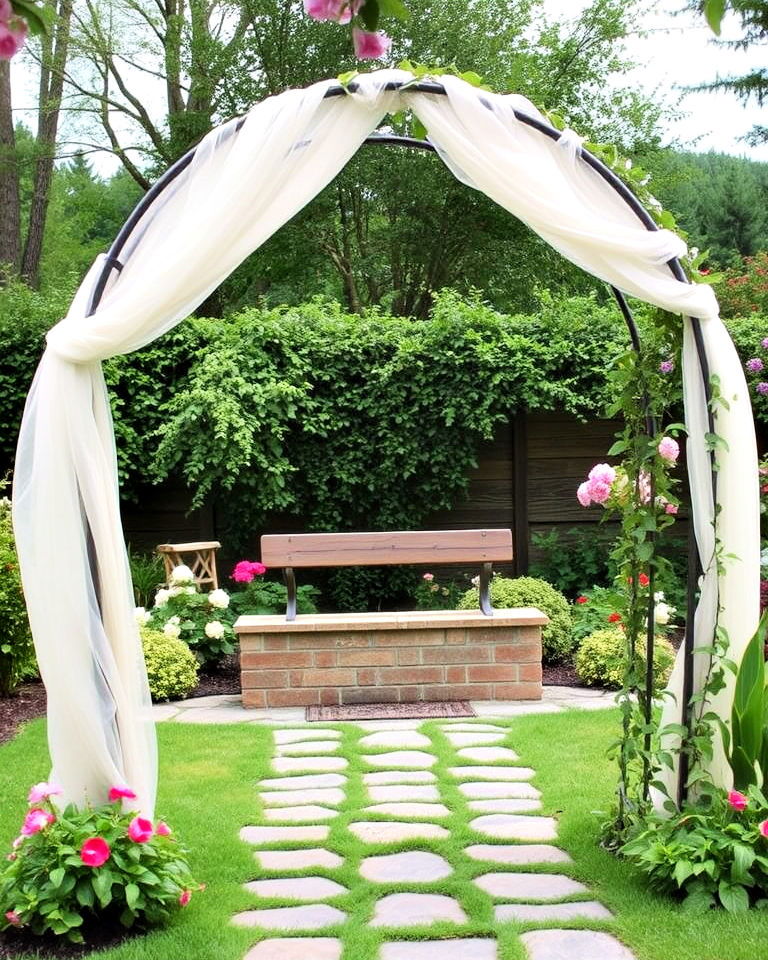 fabric covered garden arch - 25 Garden Arch Ideas