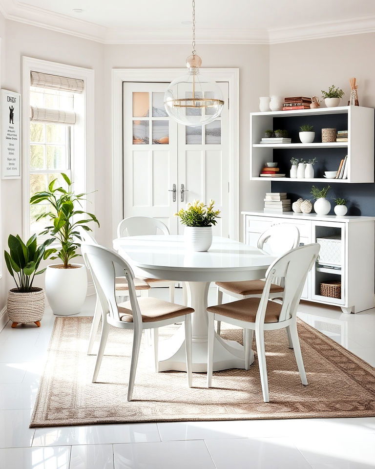 family friendly white dining room - 30 White Dining Room Ideas