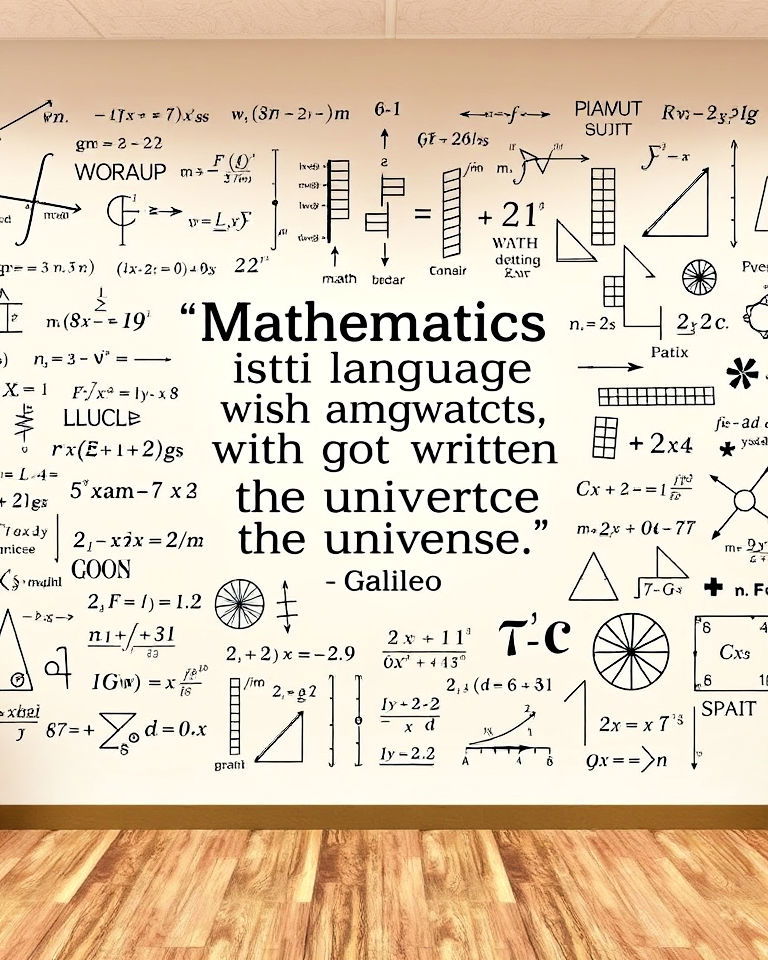 famous math quotes wall mural - 15 Math Mural Ideas