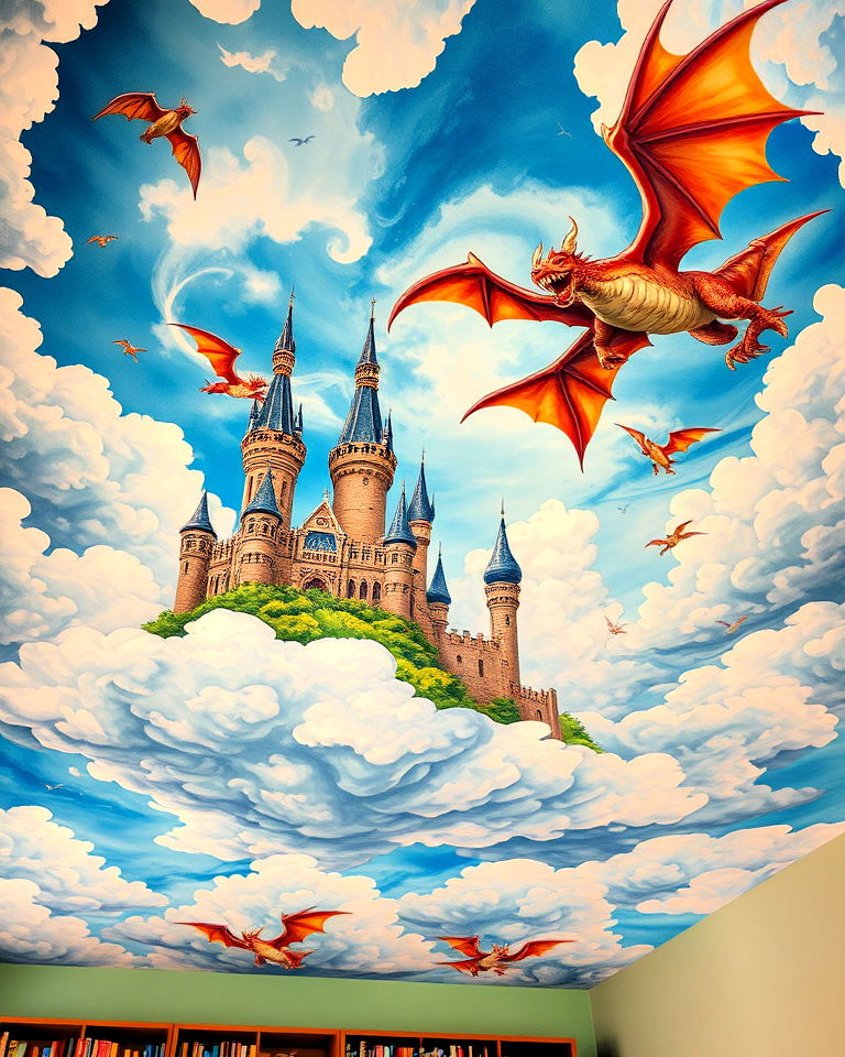 fantasy kingdom ceiling mural - 25 Ceiling Murals