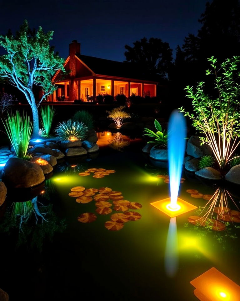 farm pond with submersible lighting farm pond with submersible lighting - 15 Farm Pond Ideas