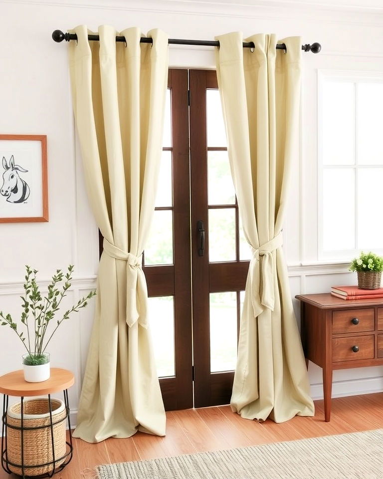 farmhouse charm tie top curtains farmhouse charm tie top curtains - 25 Farmhouse Curtain Ideas