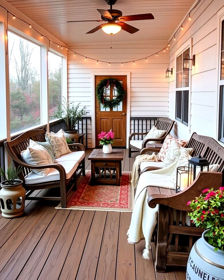 farmhouse comfort screened in deck - 25 Screened-in Deck Ideas