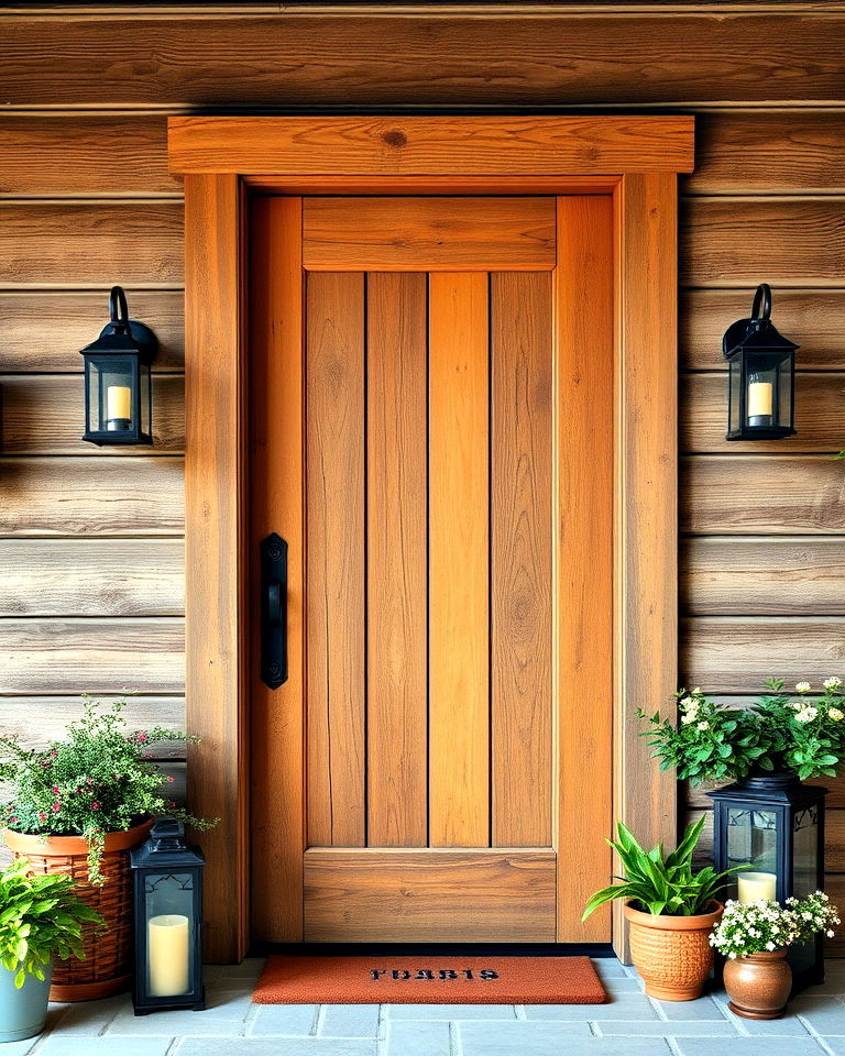farmhouse distressed wood door - 25 Farmhouse Front Door Ideas