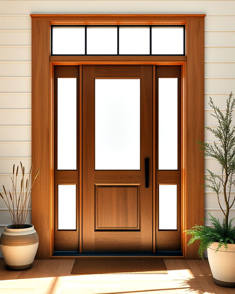 farmhouse frosted glass door - 25 Farmhouse Front Door Ideas