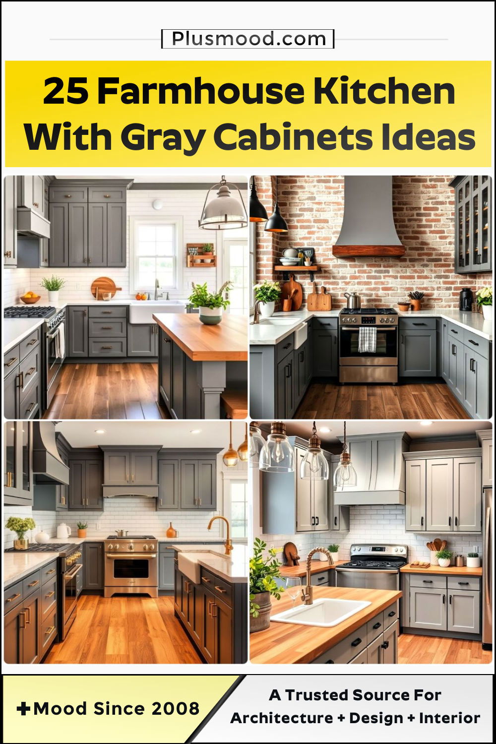 farmhouse kitchen idea with gray cabinets