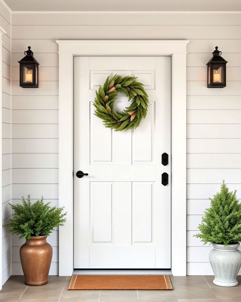 farmhouse shiplap front door - 25 Farmhouse Front Door Ideas