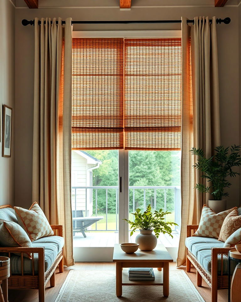 farmhouse woven bamboo shades farmhouse woven bamboo shades - 25 Farmhouse Curtain Ideas