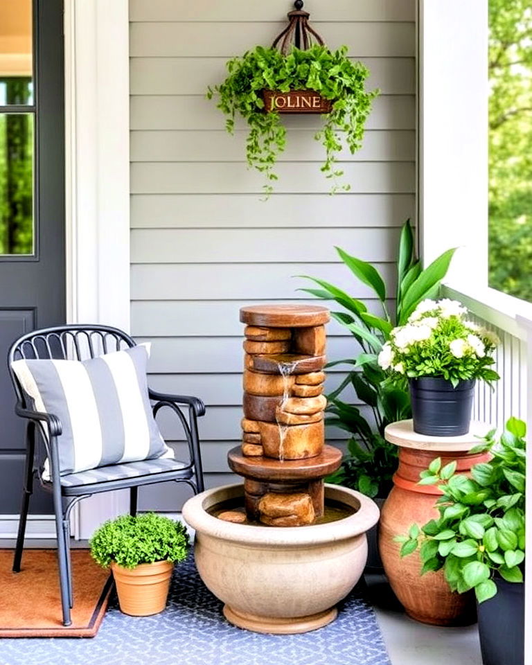 feature a water element summer decor - 25 Summer Front Porch Decor Ideas