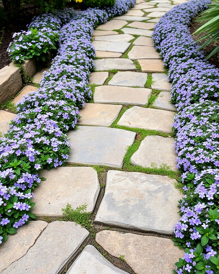 fill cracks in a stone path - 15 Creeping Phlox Landscaping Ideas