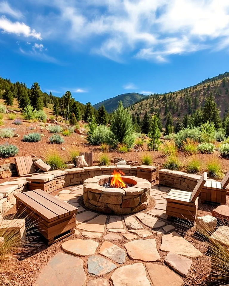 fire pit seating area colorado landscaping - 25 Colorado Landscaping Ideas