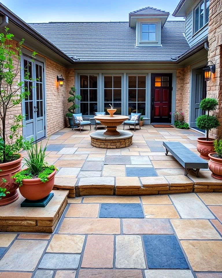 flagstone courtyard idea - 20 Flagstone Steps