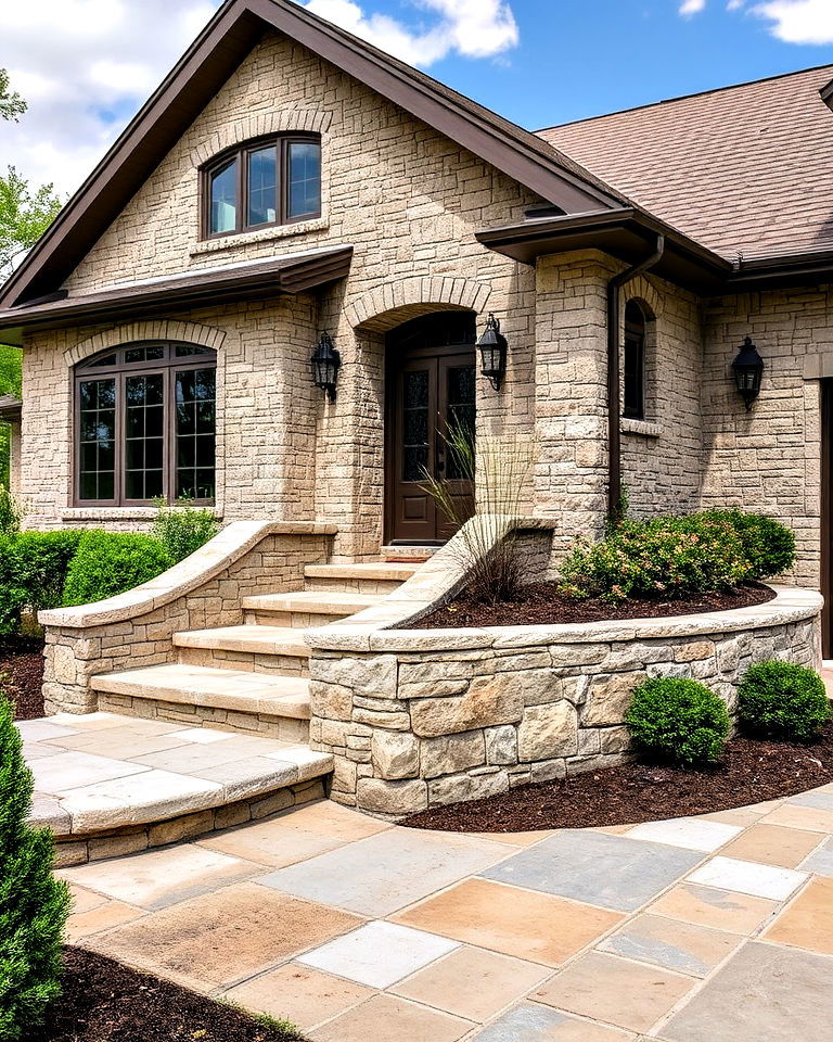 flagstone exterior walls for a textured look - 25 Types of Exterior House Stone