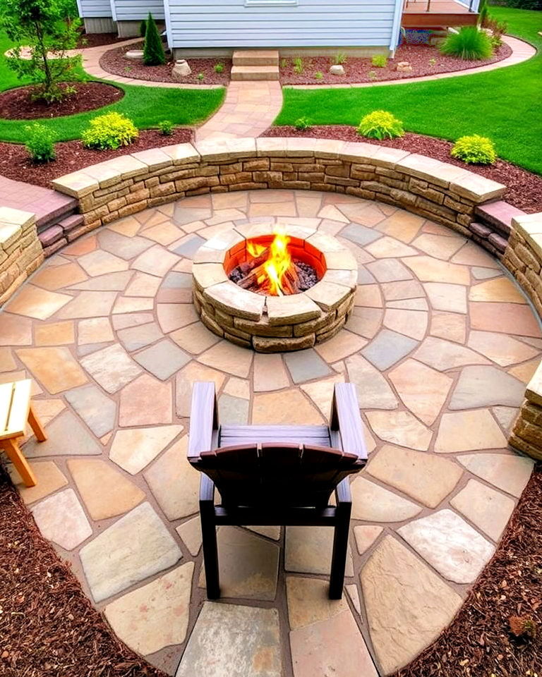flagstone fire pit surround - 20 Flagstone Steps