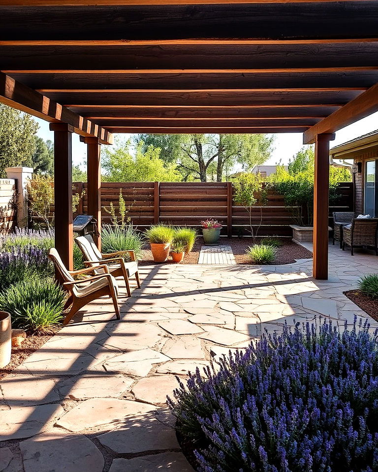 flagstone patios with drought resistant accents - 25 Drought Tolerant Landscaping Ideas