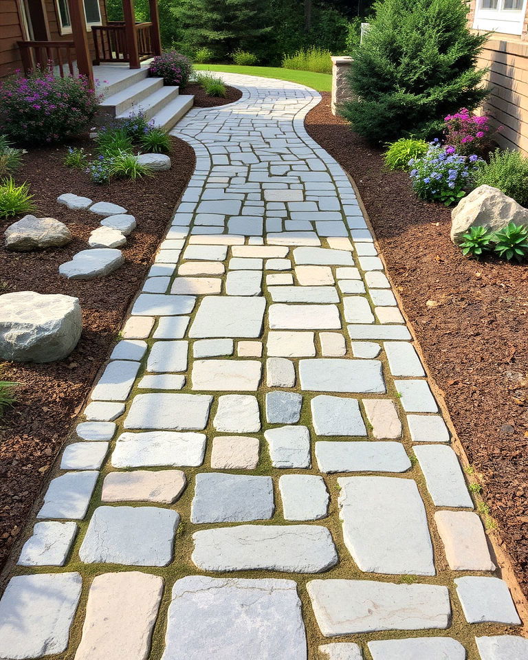 flagstone pattern bluestone path - 20 Bluestone Walkway Ideas
