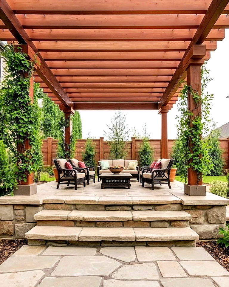 flagstone pergola flooring - 20 Flagstone Steps