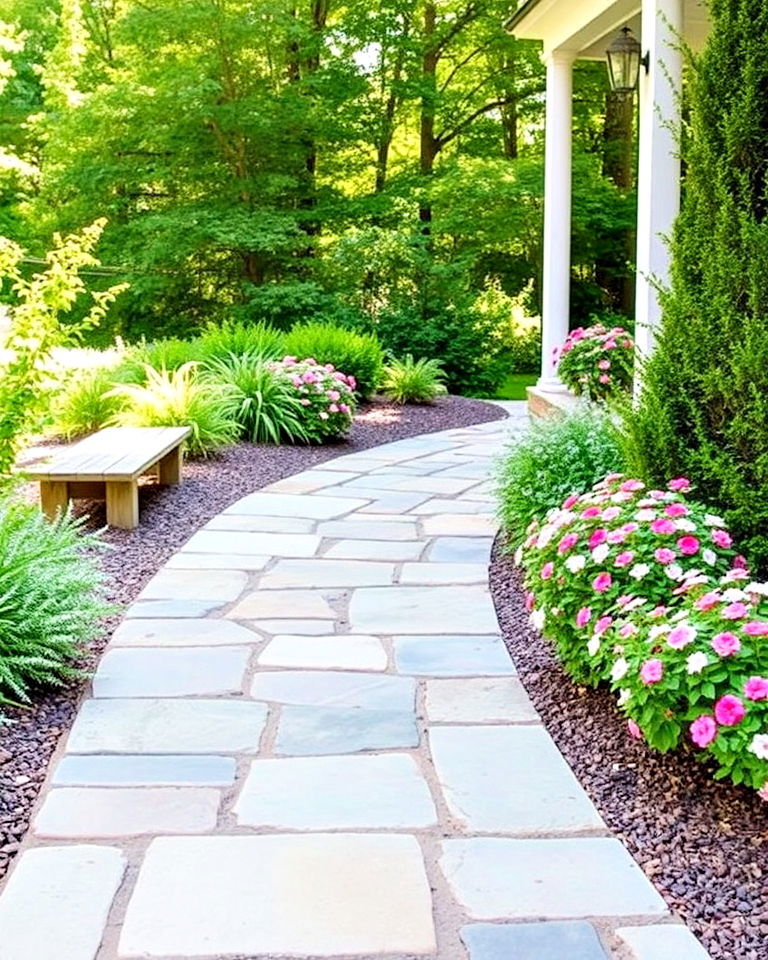 flagstone versatility walkway - 15 Farmhouse Walkway Ideas