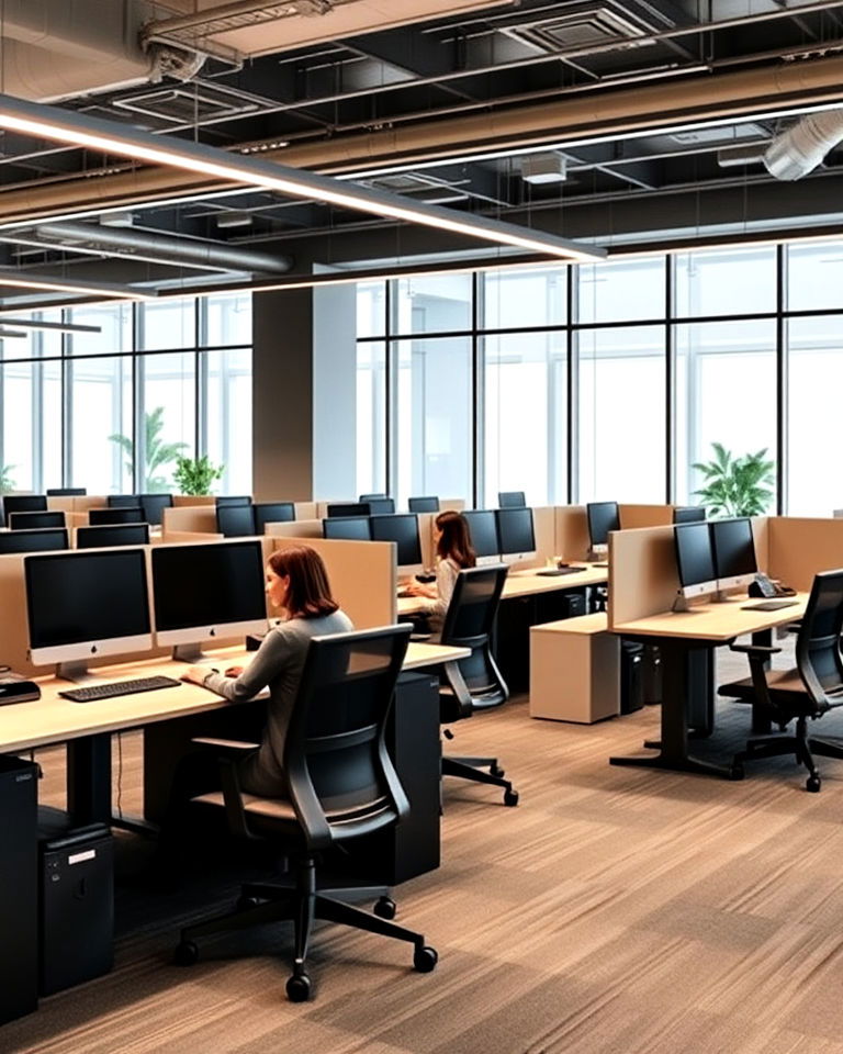 flexible workstations corporate office interior - 25 Corporate Office Interior Design Ideas