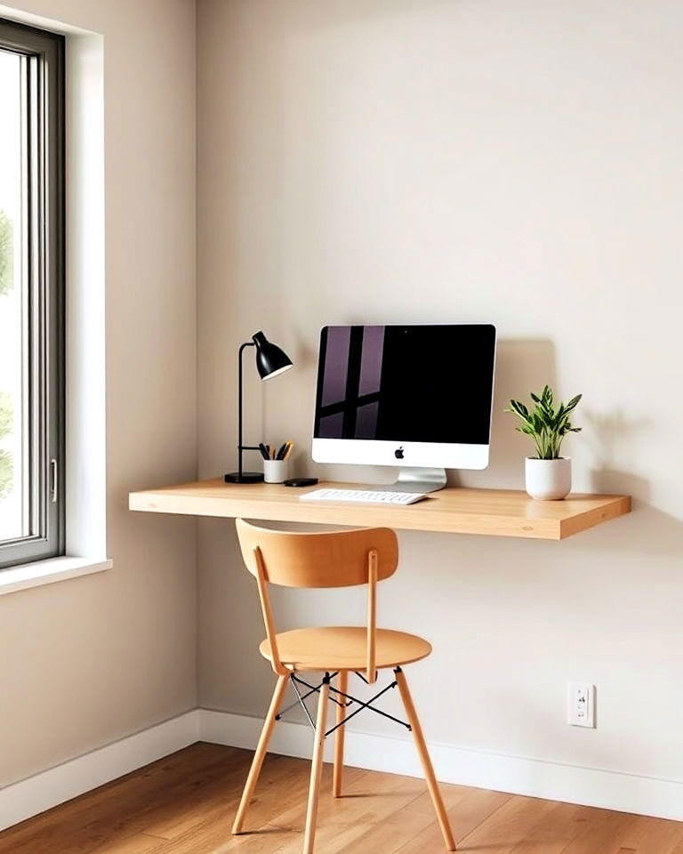 floating desk for small spaces floating desk for small spaces - 25 Japandi Home Office Ideas