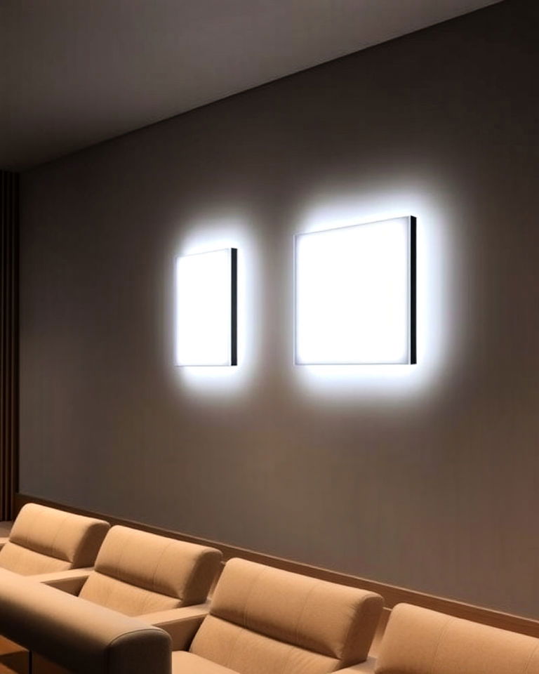 floating panel wall sconces - 15 Home Theater Wall Sconce Ideas