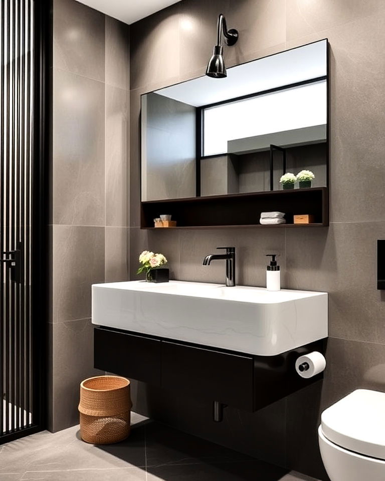 floating vanity in bathroom - 25 Pinterest Interior Design Ideas