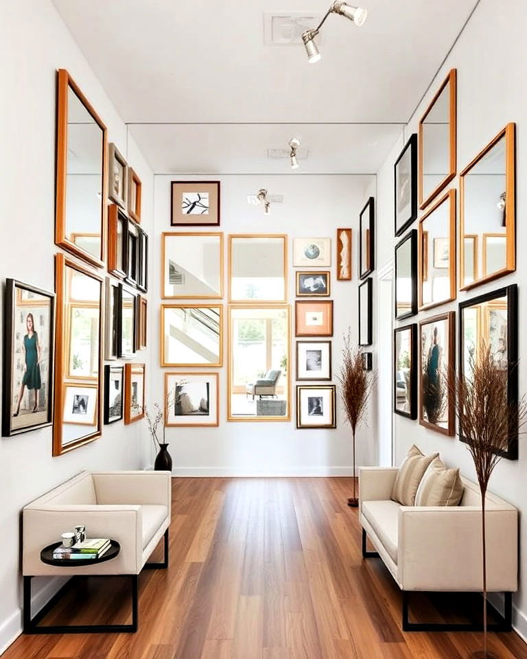 floor to ceiling mirror gallery wall - 25 Mirror Gallery Wall Ideas